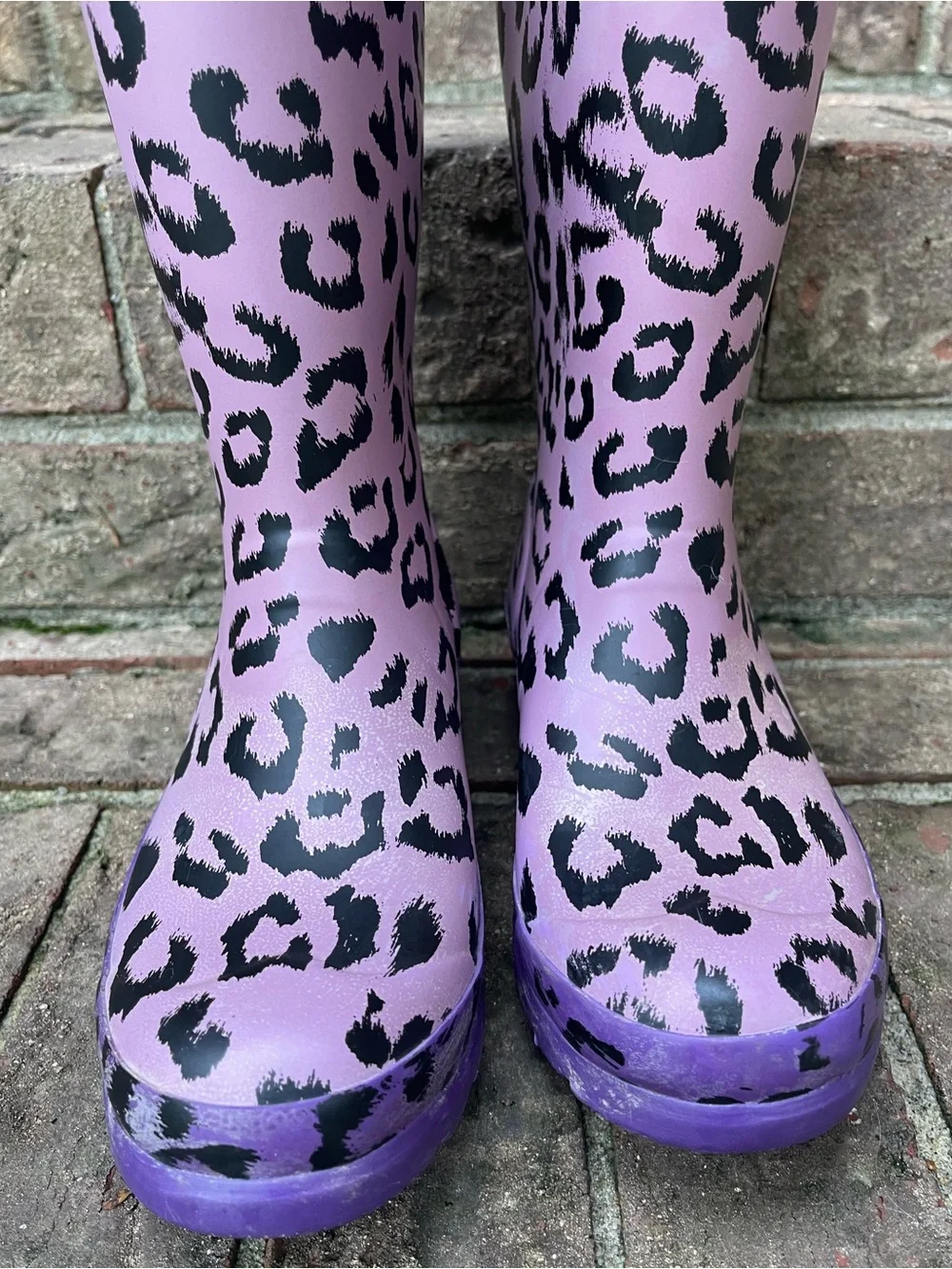 Hunter Original Kids Leopard Print Rain Boots Purple Hybrid Size US 5B/6G EU 37